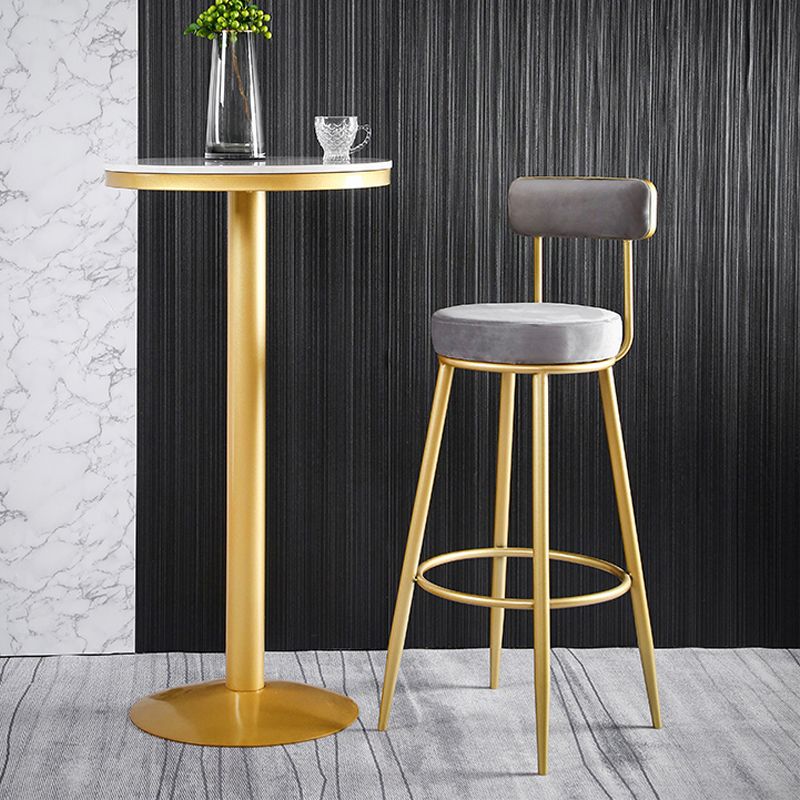 Scandinavian Round Low Back Barstools Upholstered Bar Stools