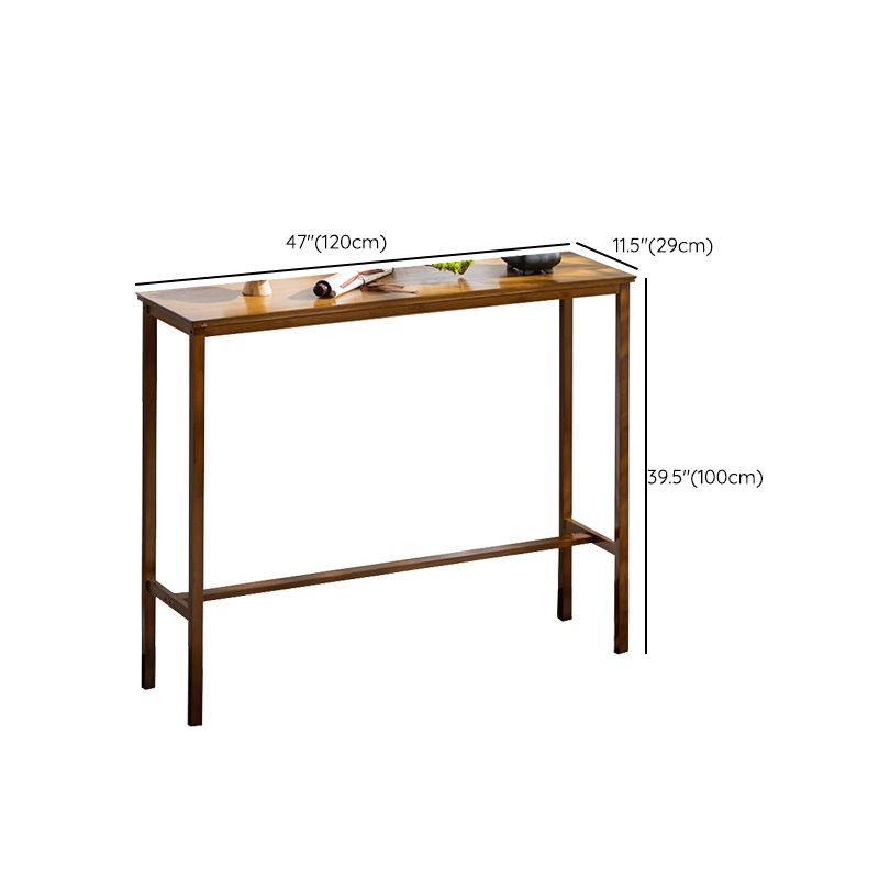 Modern Style Rectangle Bar Table Bamboo Bar Dining Table with Footrest