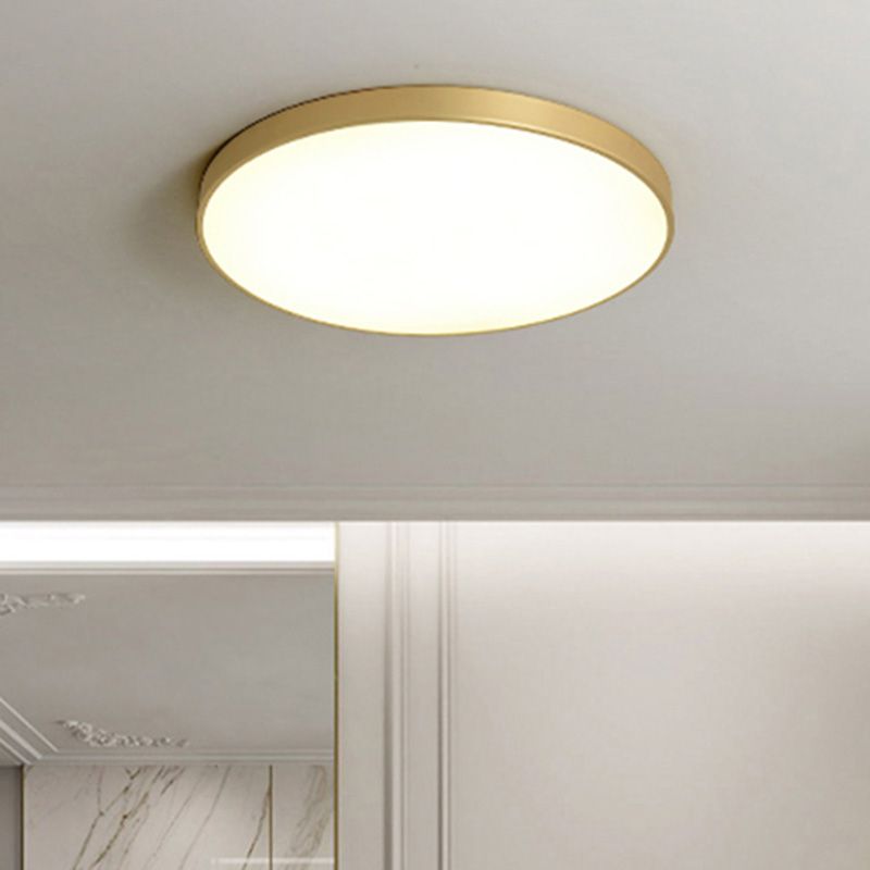 Simplicity Round Shape LED Ceiling Lamp Modern Bedroom Corridor Lighting Fixture Light with Gold Baking Paint Bezel