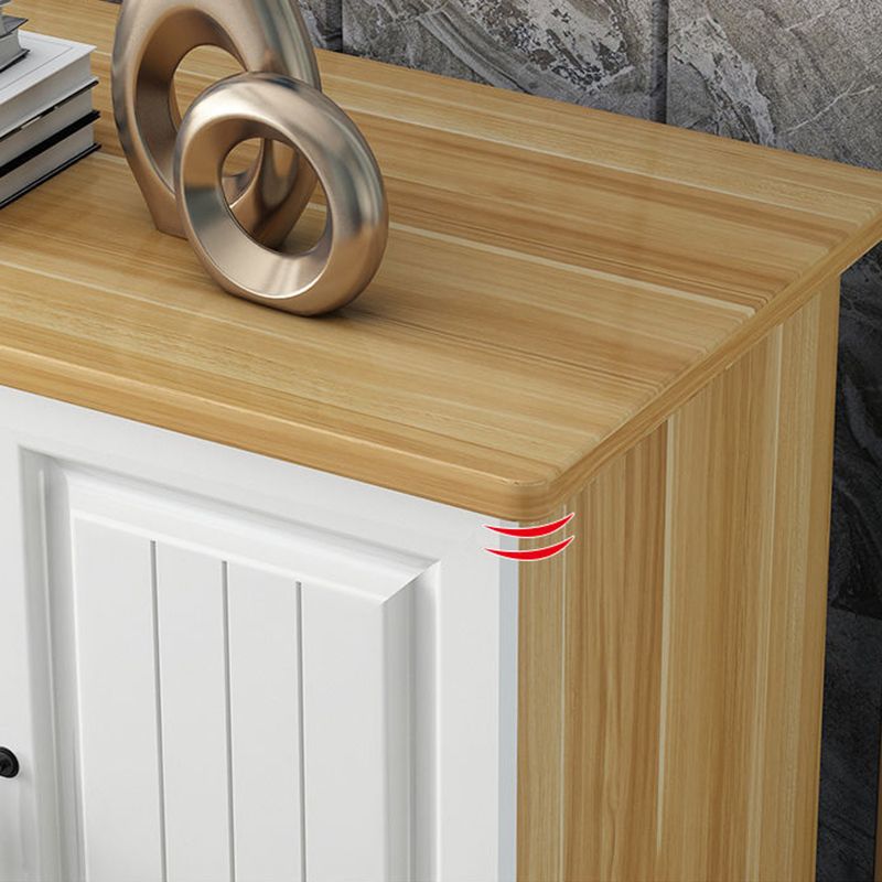 Scandinavian Style Wood 2-Door TV Stand TV Console with Shelf