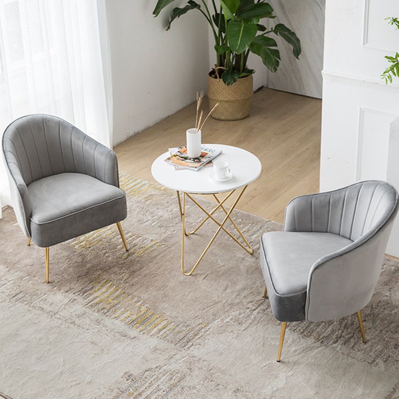 Contemporary Style Upholstered Arm Dining Chair Solid Back Side Chair for Home