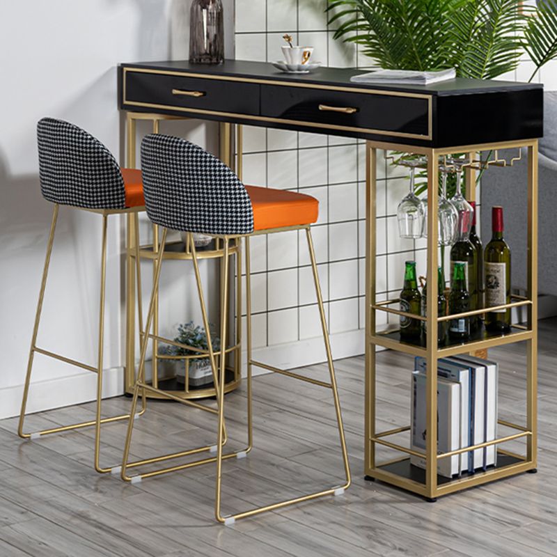 Glam Stone Rectangle Counter Table 1/3 Pieces Bar Table Set for Living Room