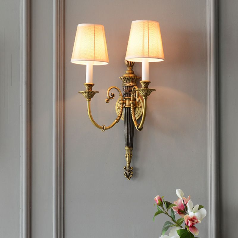 Metal Cone Shape Wall Sconce Modern Style 2 Lights Wall Light Sconce