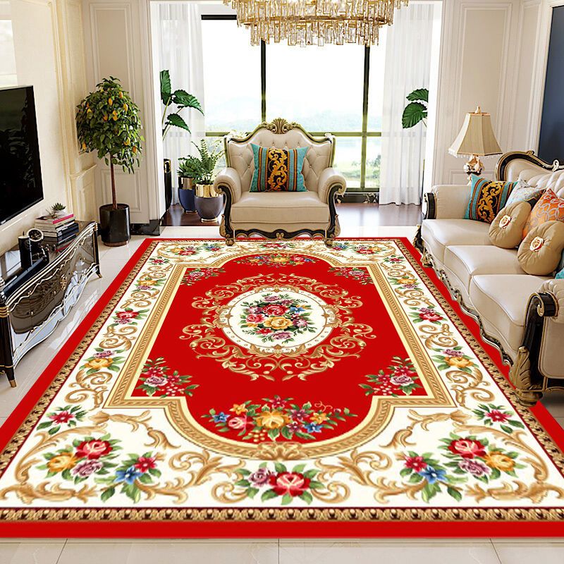 Gorgeous Area Rug Multicolor Polyester Carpet Stain Resistant Area Carpet for Living Room