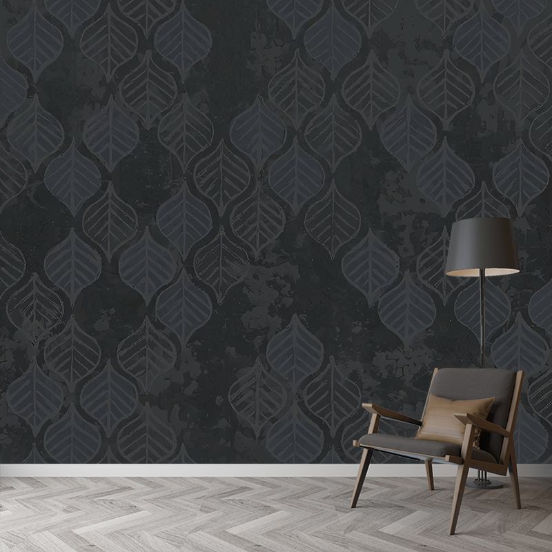 Leaves Wall Paper Murals Simplicity Stain Resistant Bedroom Wall Covering, Custom Size