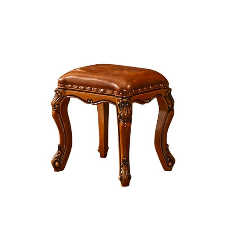 17.71" Wide Brown Vanity Set with Mirror Wood Vanity Tables with 3 Storage Drawers