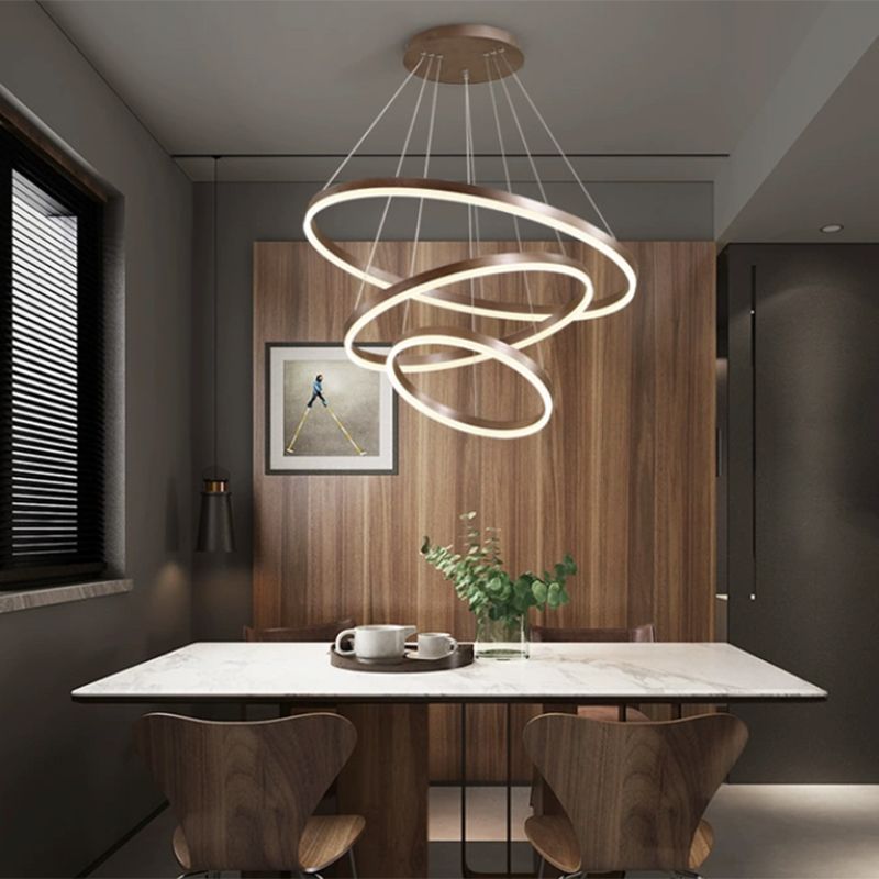 Metallring Kronleuchter Anhänger Licht moderner LED Hanging Anhänger Licht