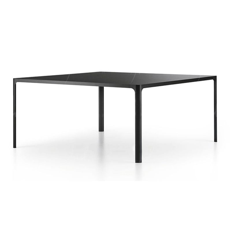 Sintered Stone Dining Table Industrial Style 4 Legs Aluminum Alloy Base Rectangle Table for Home