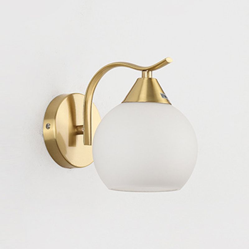 Glass Global Sconce Light Fixture Simplicity Style Gold Wall Lighting Fixture for Living Room