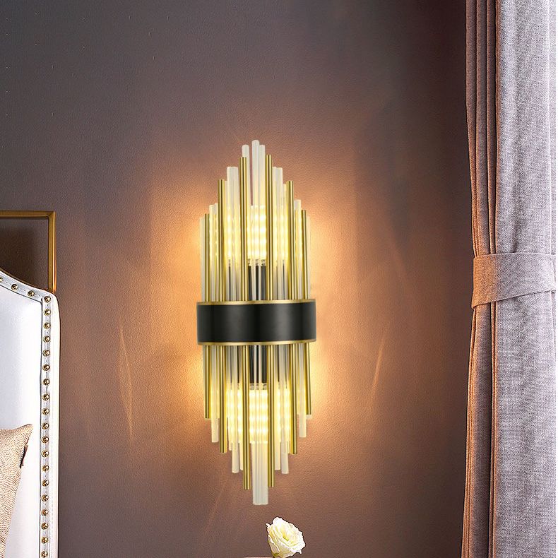 Sombra geométrica de 2 luces Diclas de pared Moderna Moder de monte de pared de estilo de cristal