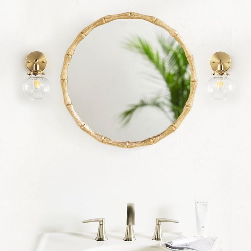 Minimalistische wereldwandlicht Champagne/Clear Prismatic Glass Single SCONCE -verlichtingsarmatuur in goud