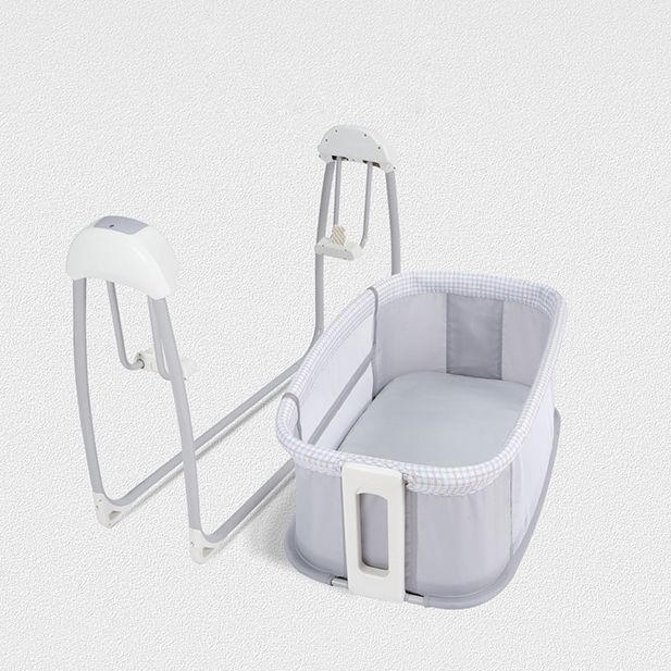 Rocking Crib Cradle Rectangle Metal Cradle with Stand for Newborn