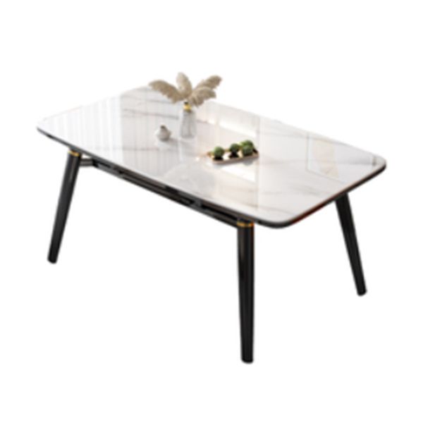 Foldable Stone Rectangle Dining Table Rubber Legs for Dining Room
