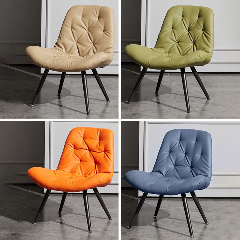Silla moderna para interiores y exteriores, zapatilla de casa de metal, silla Parsons tapizada sin brazos