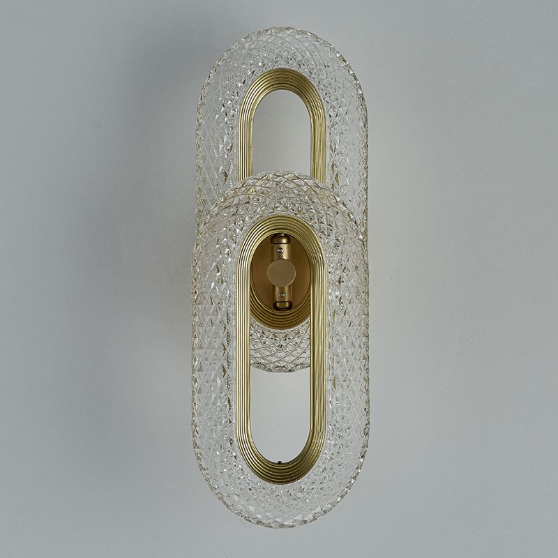 Contemporary Acrylic Wall Mount Lamp Bronze Oval Wall Sconce for Bedroom