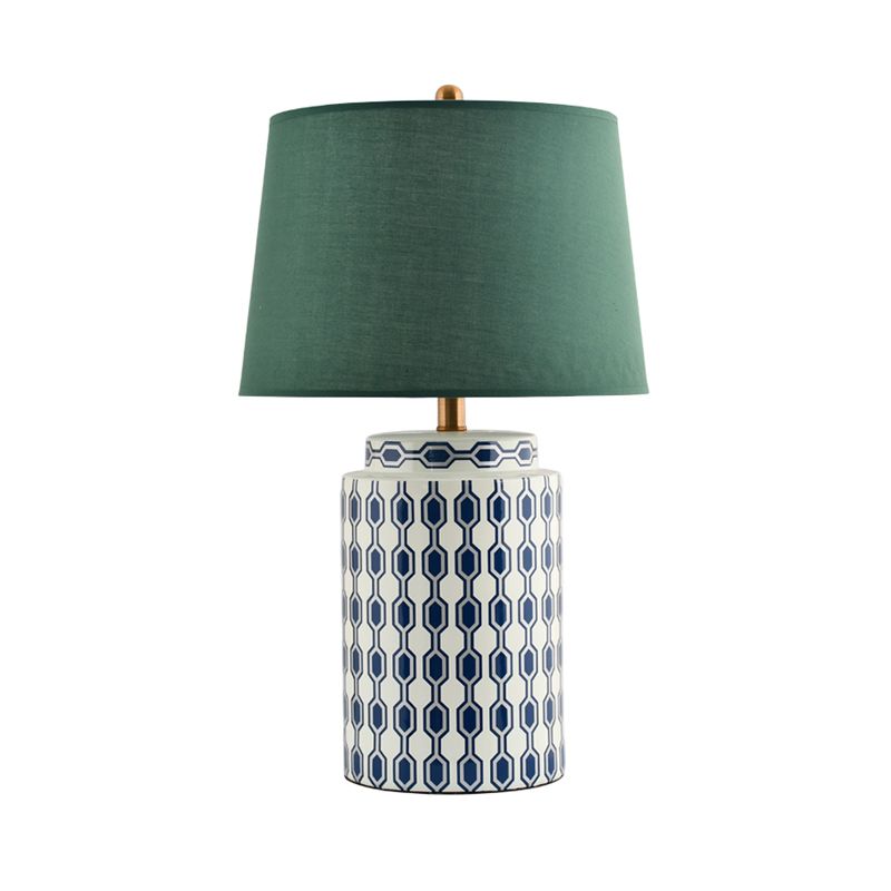 Jar -vormige nachttafel Licht Modernistisch keramiek 1 kop blauw/oranje afwerking stof bureaulamp voor bed voor het bed