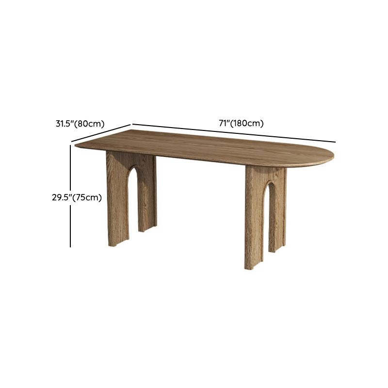 Contemporary Irregular Shape Solid Wood Dining Table with Chairs