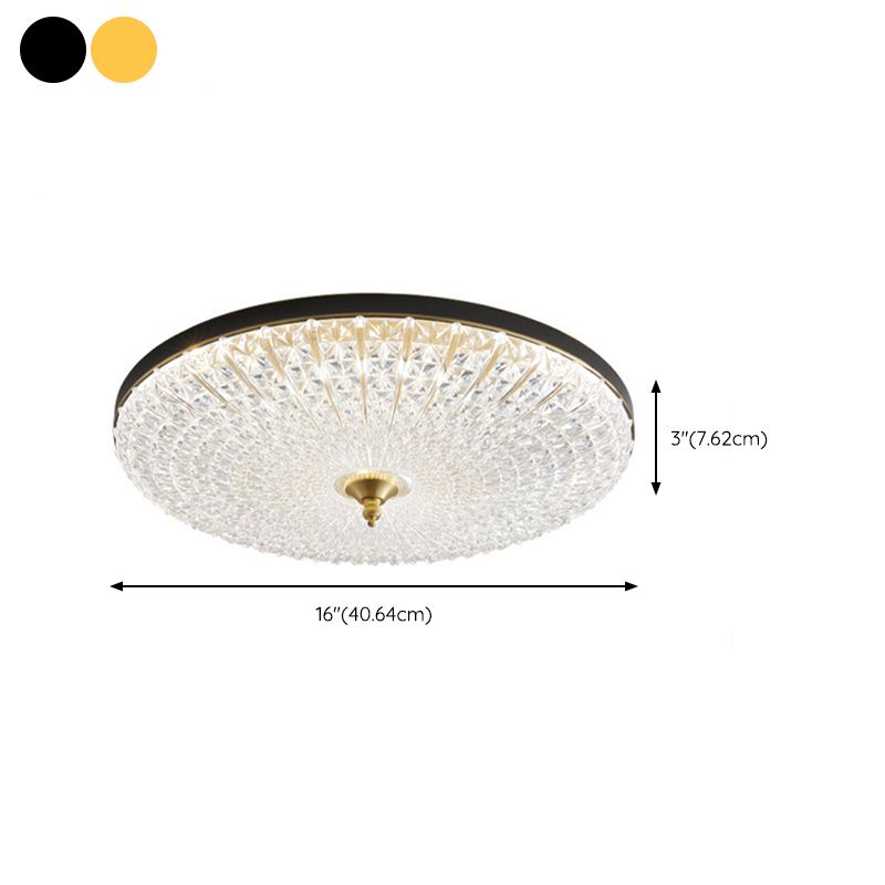 Contemporary Golden/Black Single Flush Mount Lighting LED Acrylic Ceiling Light