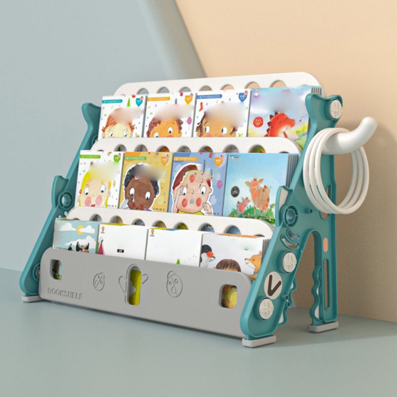 Contemporary Plastic Bookshelf Open Back Bookcase with Animals Theme