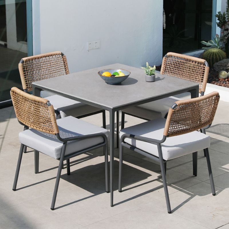 23" Wide Tropical Outdoor Chair Rattan Armles Dining Side Chair