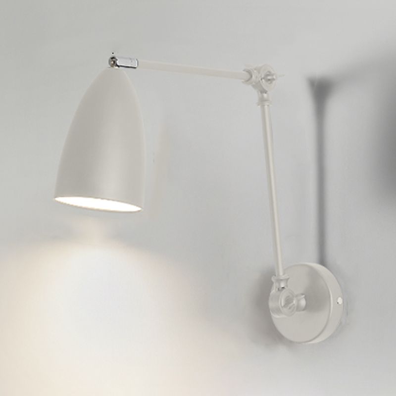 Moderna pared ajustable aplastante de una cabeza de lámpara montada en la pared de metal para sala de estar