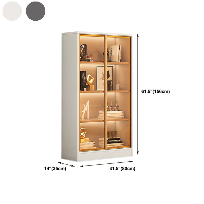 White/ Black Wooden Display Stand Modern Display Cabinet with Glass Doors