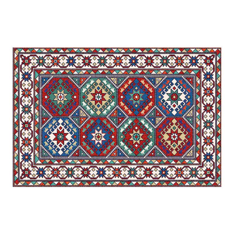 Boho Print Carpet Polyester Area Rug Stain Resistant Rug for Home Decoration
