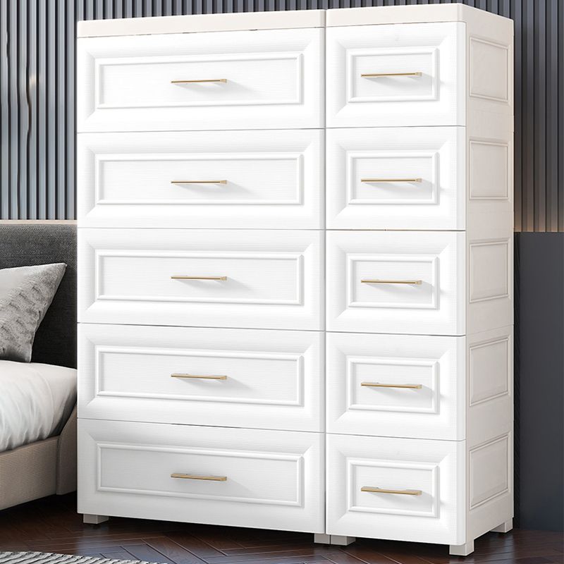 White Plastic Contemporary Storage Cabinet Interior Cabinet for Bedroom