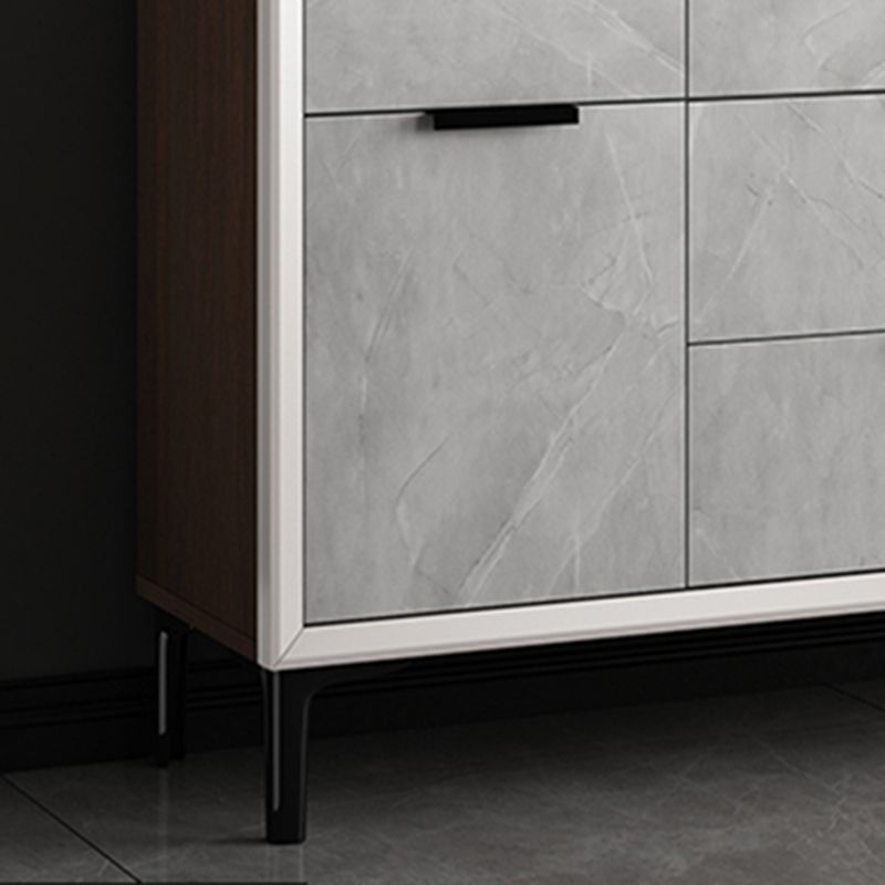 33.46"Tall Grey Accent Chest, Wooden Rectangle Cabinet with Drawers