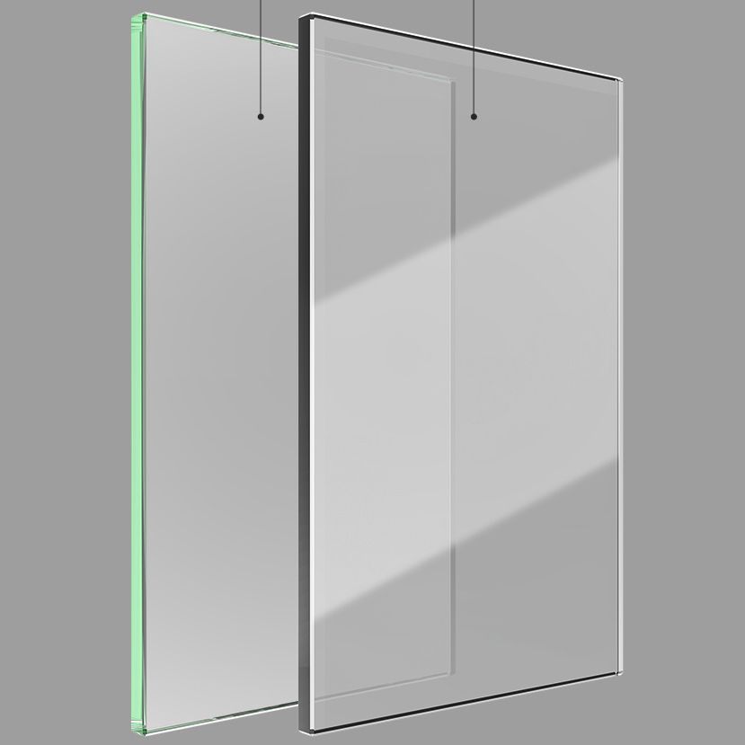 Black and Silver Neo-Angle Shower Enclosure Tempered Glass Shower Enclosure