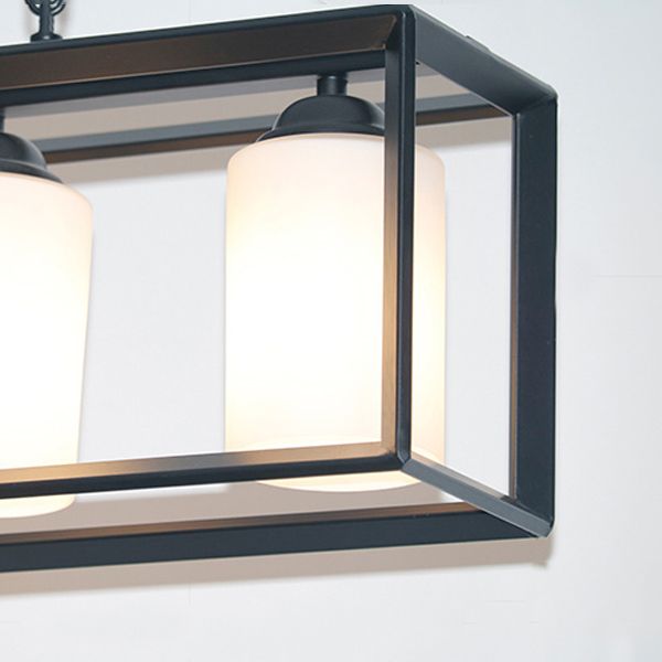 Éclairage d'îlot de cuisine industrielle Rectangle Metal Island Chandelier