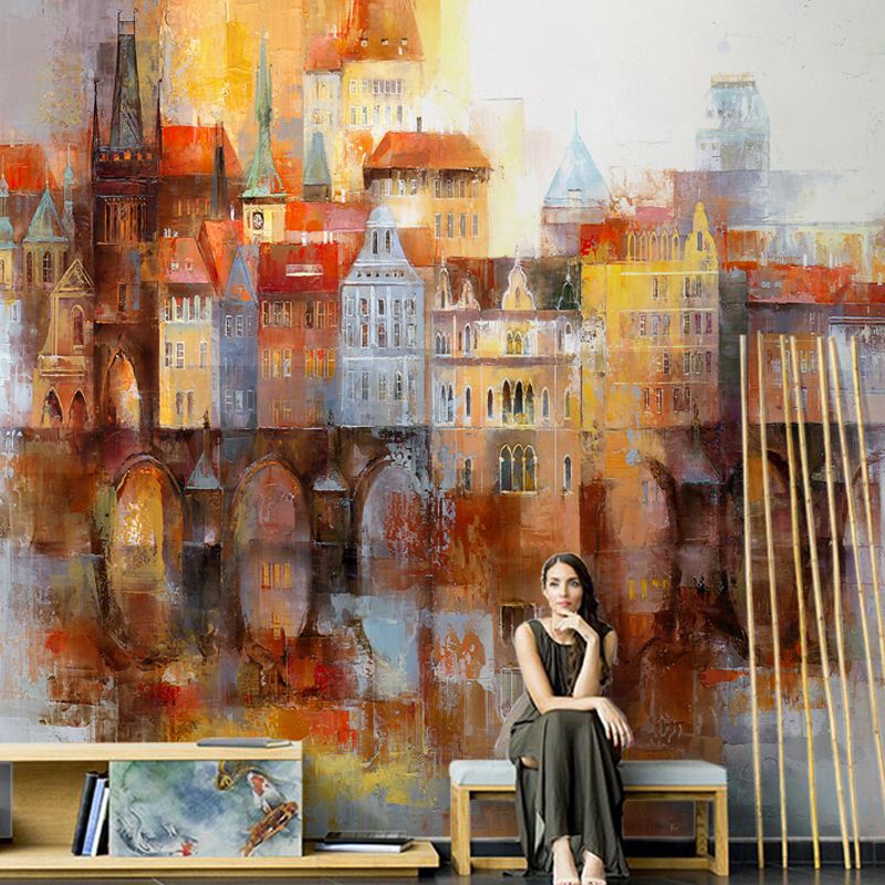 Giant Wall Mural Illustration Style Venice City Wall Art for Living Room, Made to Measure