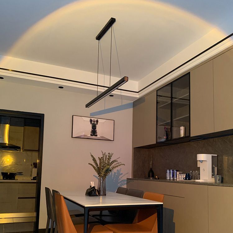 1-leichte LED-Inselleuchte einfache Stil Lineare Hanglampe mit Acrylschatten