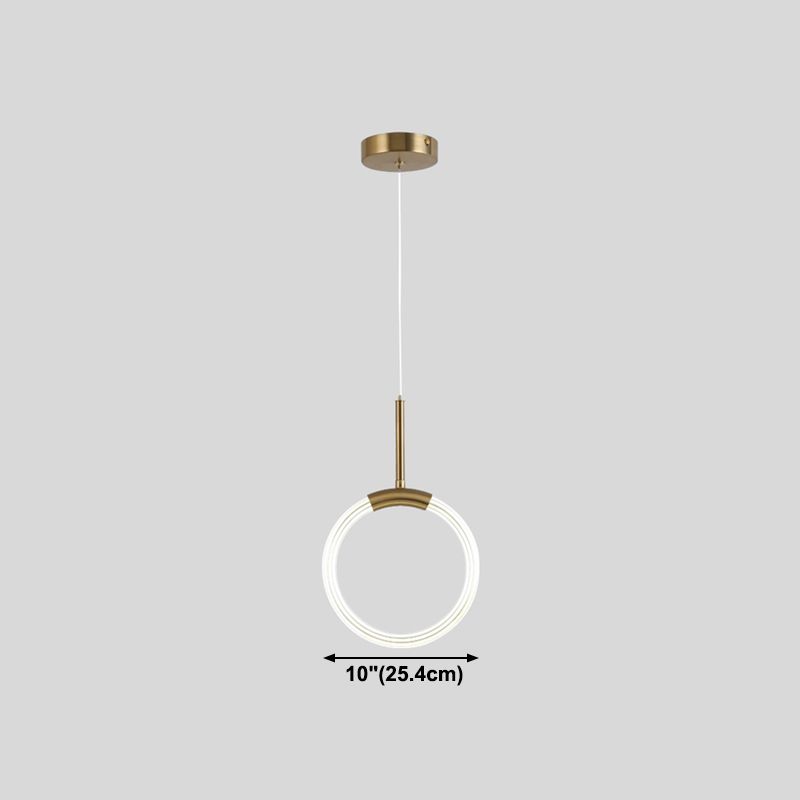 Modern Gold Pendant Light Metal Geometric Hanging Pendant for Living Room
