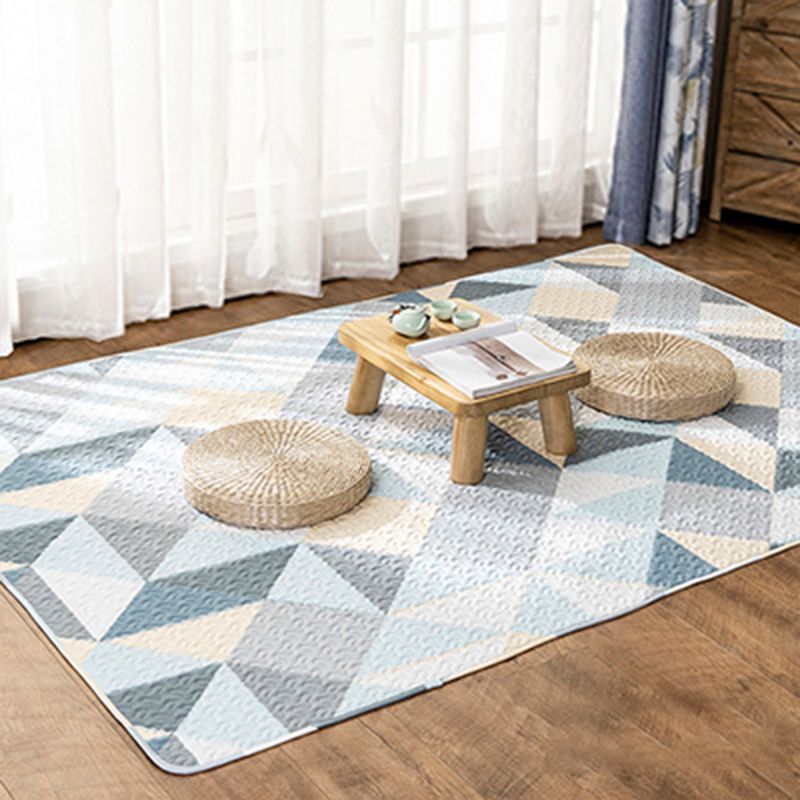 Multi Color Relaxing Rug Cotton Geometric Print Area Rug Non-Slip Backing Machine Washable Rug for Bedroom