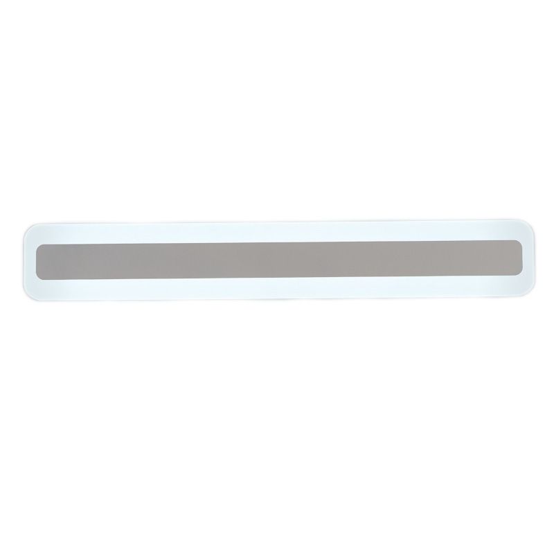 Ultrathin Bar Shaped Flush Wall Sconce Minimalist Acrylic White LED Vanity Light Fixture