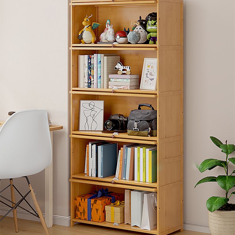 Contemporary Wood Accent Cabinet Rectangle Storage Cabinet with Glass Top