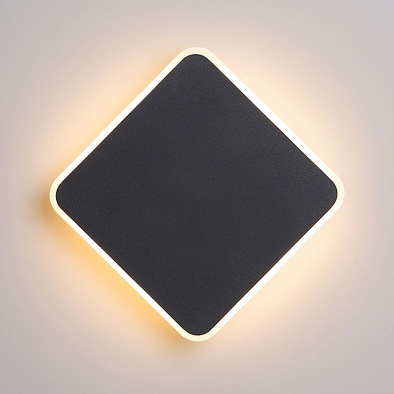 Round Wall Mount Light Simple LED Wall Sconce Light with Acrylic Shade for Bedroom