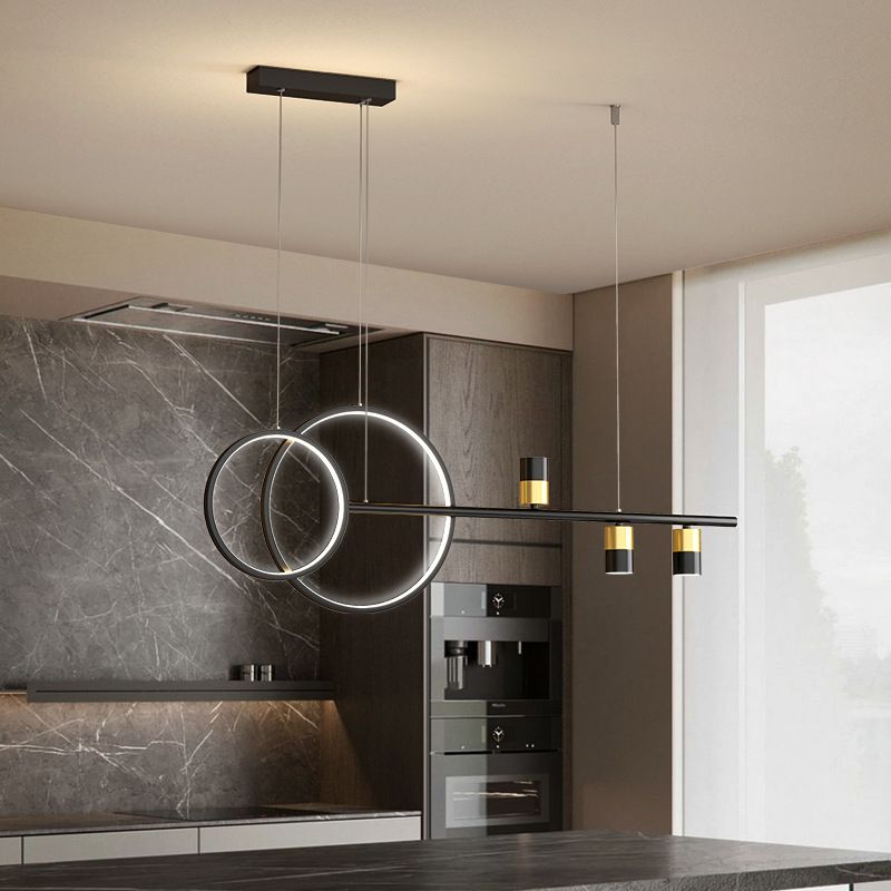 Modern Style Round Shape Island Pendants Metal Pendant Lights for Dining Room