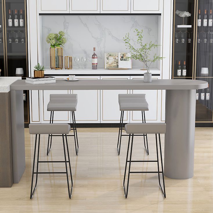 42-inch Height Cocktail Bar Table Industrial Style Wood Rounded Corners Top Bar Table