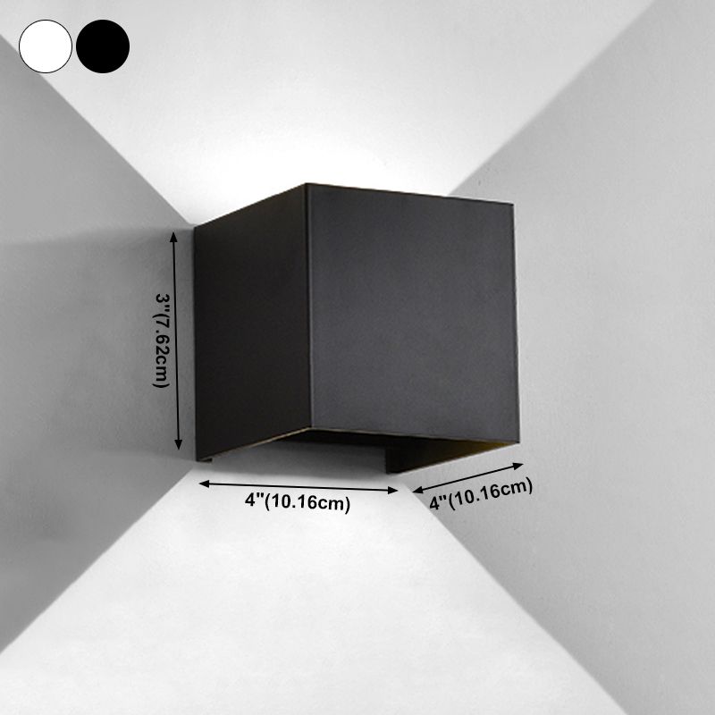 Square Shape 2 Lights Metal Wall Lighting Modern Style Wall Mount Lighting