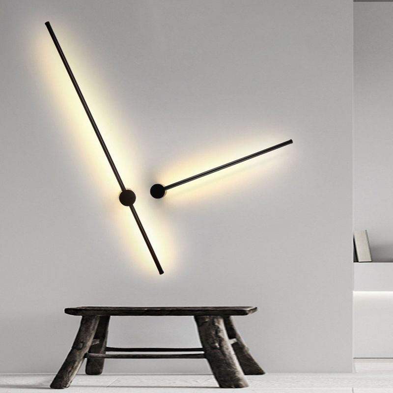 1or2-Light  Long line Shade Wall Sconce Modern  Nordic Style Metal Wall Lighting for Living Room