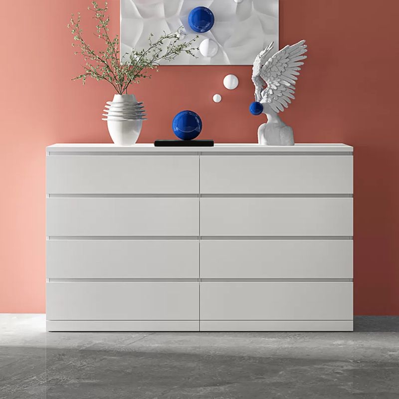 Contemporary 15.7" Wide White Chest Soft-Close Drawers Storage Chest