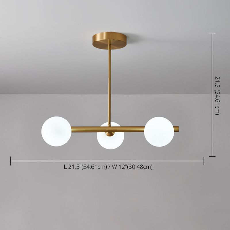 Glass Round Island Lighting Fixture Modern Chandelier Lighting Fixture for Dinning Room
