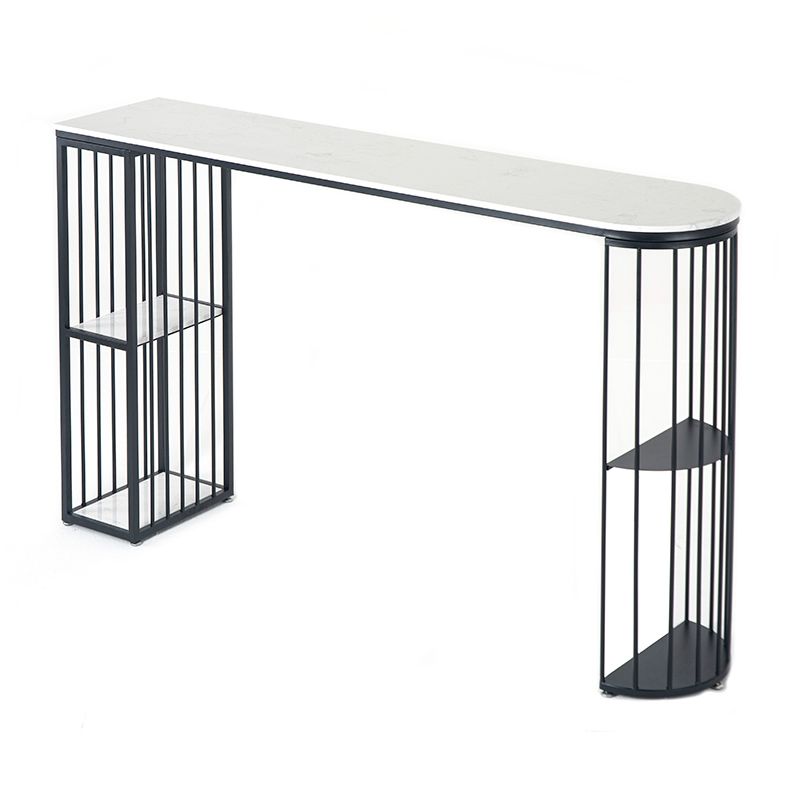 Modern Pub Height Dining Table White and Black Counter Height Table