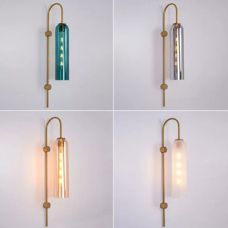 Contemporary Tubular Wall Lights 1 Bulb Living Room Sconce Light Fixture