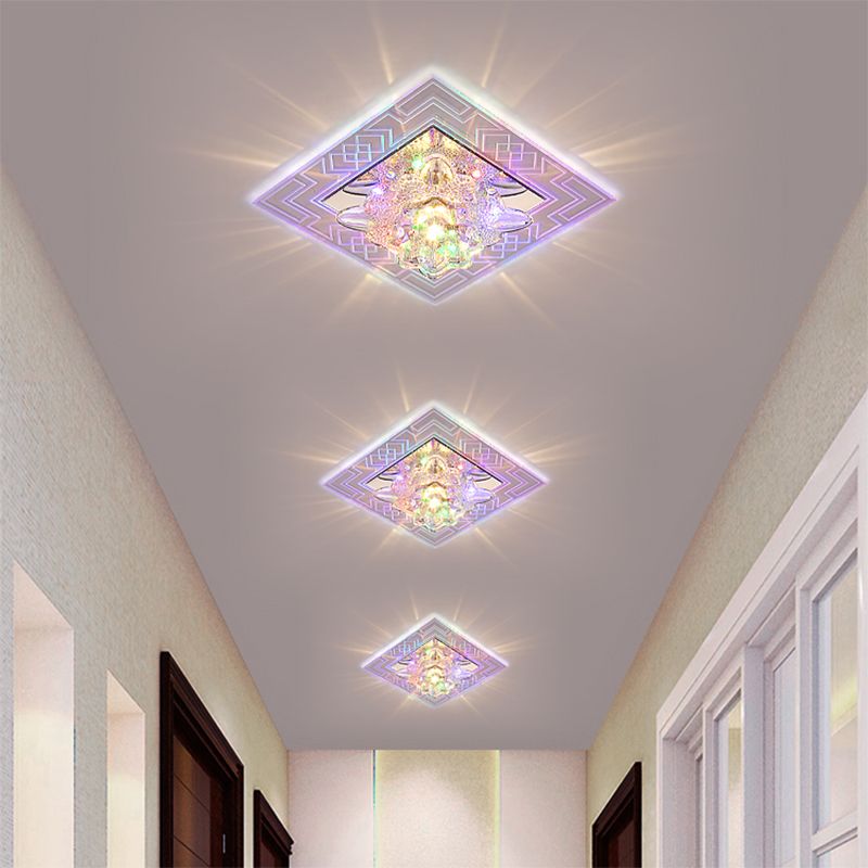 Floral Schatten Kristall LED Flush Mount Moderne klare Flushmount Deckenleuchte für Passage