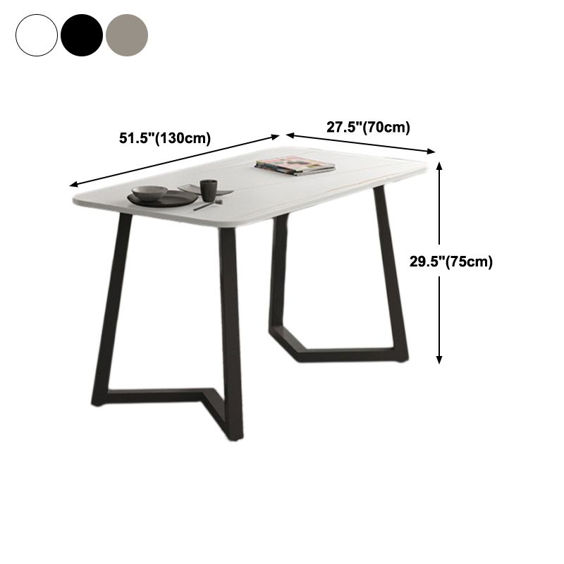 Industrial Style Dining Table Sintered Stone Rectangle Table for Home