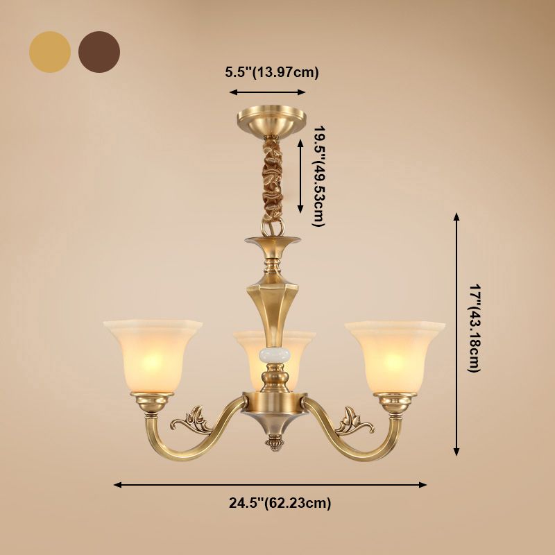 Modern Style Metal Hanging Pendant Light Glass Geometric Chandelier for Living Room