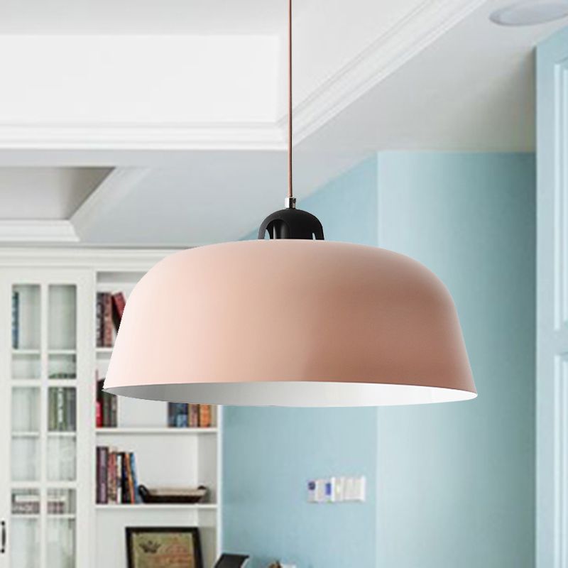 Makkaron -Scheunenform hängende Anhänger Leicht 1 leichte Metall Deckenlampe in Blau/Grün/Gelb/Rosa für Pflegezimmer Badezimmer